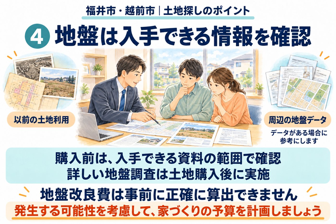 福井市・越前市 土地探しのポイント4 地盤は入手できる情報を確認