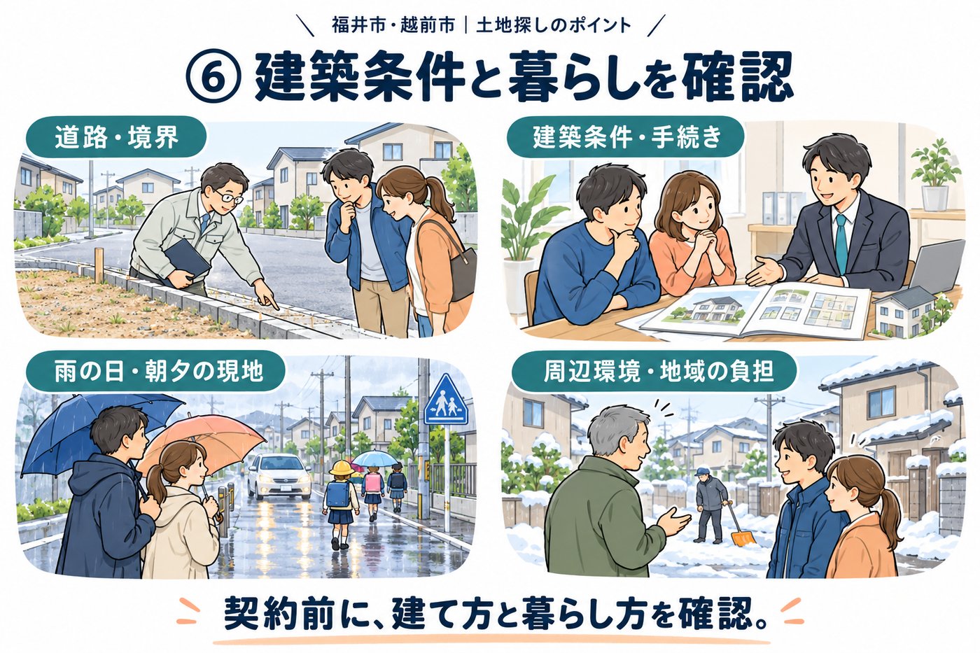 福井市・越前市 土地探しのポイント6 建築条件と暮らしを確認